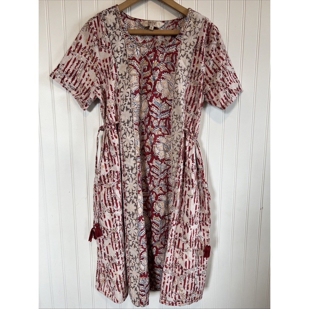 taavi dress XL Ethnic 100% Cotton Pockets Ties With Tassels